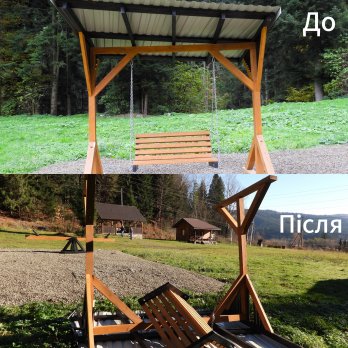 У “Сколівських Бескидах” вандали знищили гойдалку та альтанку на рекреаційній ділянці – 01