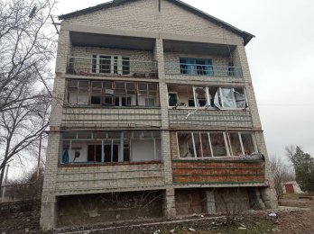 Зруйновані будівлі на Донеччині. Фото: Павло Кириченко