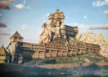 Комп'ютерна реконструкція фортеці Тустань. Фото з Вікіпедії