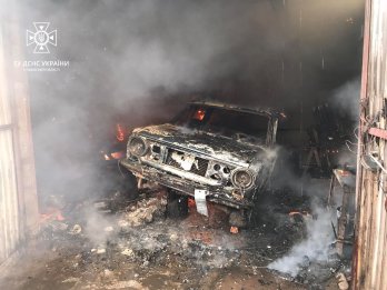 Під Львовом в гаражі згорів автомобіль, трактор та будівлі поруч вдалось врятувати (фото) – 02