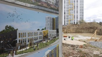 Фото з будівельного майданчику нової школи на Левандівці