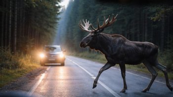 В ДТП на Львівщині загинув червонокнижний лось