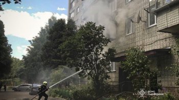 Фото ліквідації пожежі на вулиці Мазепи у Львові