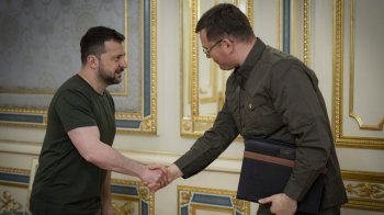 Президент України Володимир Зеленський та міністр оборони Литви Лаурінас Кащюнас, фото Офісу президента України