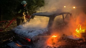 Дві автопожежі за ніч: львівські рятувальники гасили ВАЗ 2106 та Volkswagen Sharan