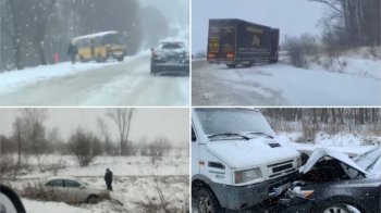 Дорожній апокаліпсис: на Дрогобиччині через негоду сталася велика кількість ДТП (фото)