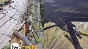 У селі на Львівщині обвалюється старий міст через Дністер, людям доводиться обходити 7 км (фото)