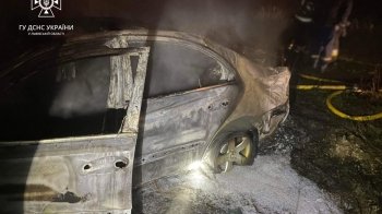 У Пустомитах вогонь знищив Mercedes E класу (фото)