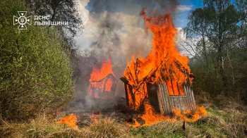 У Шептицькому районі через підпал сухостою згоріли 9 дачних будиночків