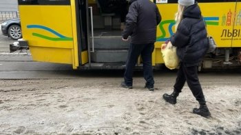 Львів’яни скаржаться на гори снігу, що лежать на зупинках