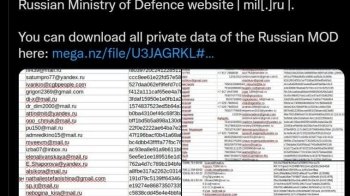 Хакери Anonymous зламали сайт Міністерства оборони Росії та злили дані
