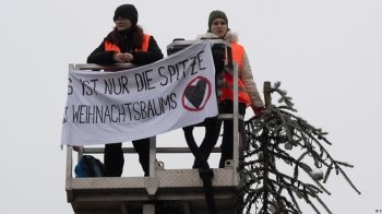 Екоактивістки зрізали верхівку різдвяної ялинки в центрі Берліна