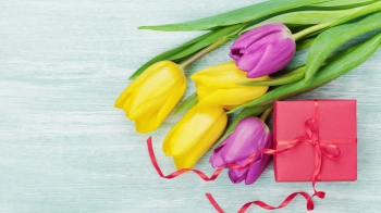 квіти та подарунок