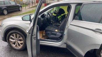 Злякався грози: на Волині пес заліз в чуже авто і не впускав туди власника