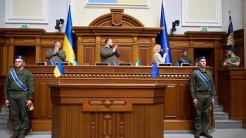 У Верховній Раді встановили прапор ЄС (Відео): виступили Зеленський та фон дер Ляєн