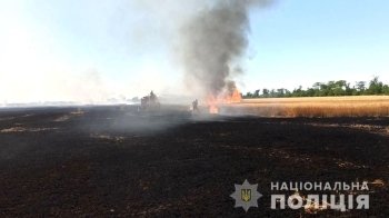 На Запоріжжі внаслідок обстрілу росіян згоріло 70 гектарів пшениці