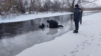 Рятувальники й водолаз на річці Інгулець, 21 січня 2024, фото ДСНС