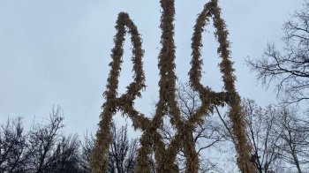 95-річна майстриня зі Львівщини долучилася до створення найбільшого в Україні тризуба з дідухів