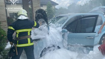 На Львівщині від час руху загорівся автомобіль (фото)