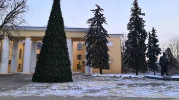 У Дрогобичі встановили різдвяну шопку та ялинку