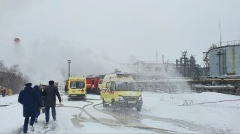 Пожежа на нафтопереробному заводі в Іркутську