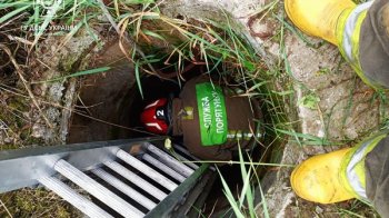 Жалібно скавулів: у Львові рятувальники визволили із каналізації собаку