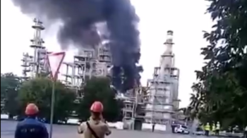 Пожежа на Новошахтинському НПЗ 22 червня 2022, скриншот з відео