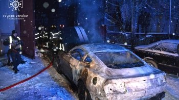 згорілий «Ford Mustang»