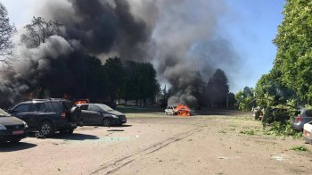 Наслідки обстрілу Золочева на Харківщині 1 травня, фото Олега Синєгубова