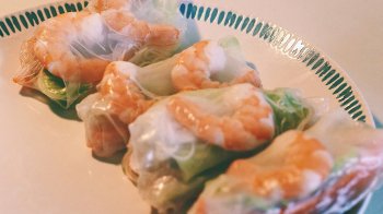 рецепт спрінг-ролів з креветками та овочами