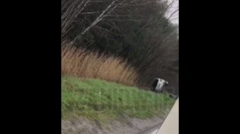 Злетів з дороги і перекинувся: на Львівщині легковик потрапив у ДТП (відео)