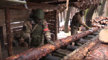 Фото росіян, які розпилюють дерева, зрубані на Луганщині