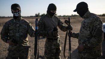 Новобранці Російського добровольчого корпусу (РДК) на військовому полігоні під Києвом, 6 жовтня 2023 року