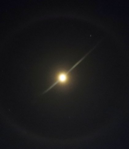 Місячне гало (кільце навколо місяця) на Сколівщині