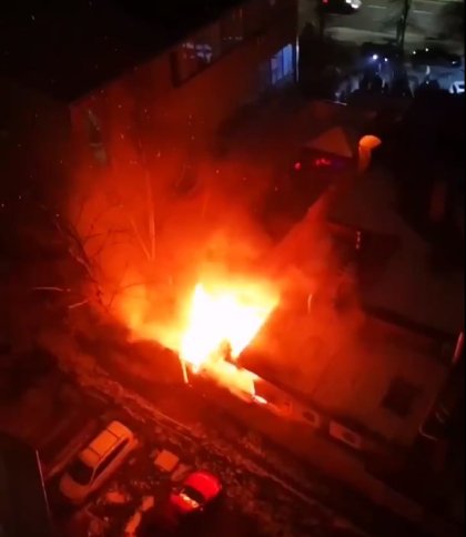 Пожежа в ресторані «Гопак» на Науковій, скриншот з відео