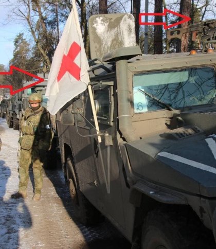 Прикриваються для виконання бойових завдань: росіяни малюють символіку Червоного Хреста на військовій техніці