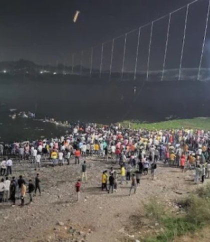 Через обвал канатного моста в Індії загинули понад три десятки людей