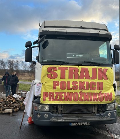 Польські перевізники страйкували з 6 листопада, фото «Радіо Свобода»