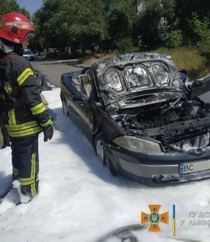 В Дрогобичі полум'я знищило автомобіль