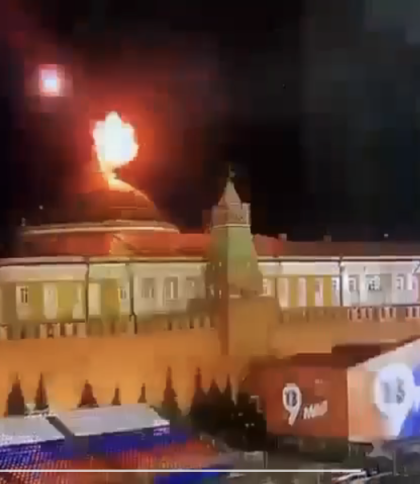 Атака безпілотника на Кремль: з’явилося відео із моментом удару