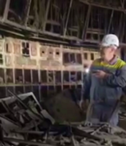 Енергетик у зруйнованій ТЕС, скриншот з відео