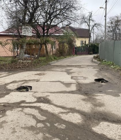 У Шевченківському районі Львова просять залатати дві ями на дорозі (фото)