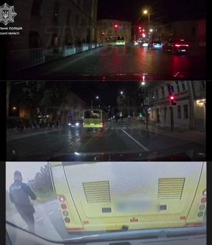 Їздив на червоне: у Львові патрульні оштрафували водія автобуса