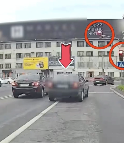 Через відео у соцмережах оштрафували водія за проїзд перехрестя на червоне світло у Львові