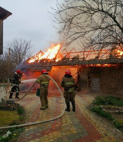 У Стрийському районі горіла цегляна будівля