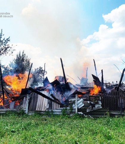 На Самбірщині горіла господарська будівля