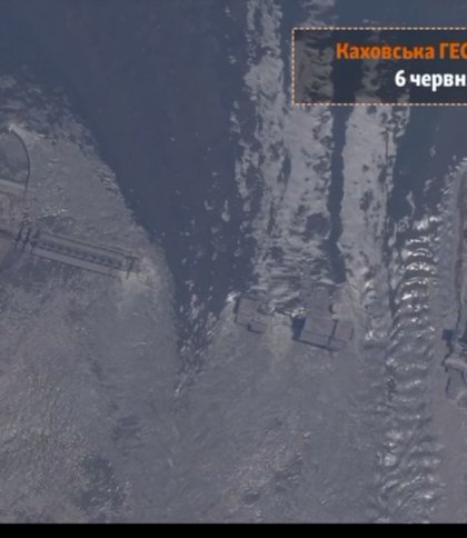 Журналісти показали перший супутниковий знімок зруйнованої Каховської ГЕС (фото)