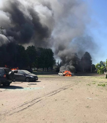 Наслідки обстрілу Золочева на Харківщині 1 травня, фото Олега Синєгубова