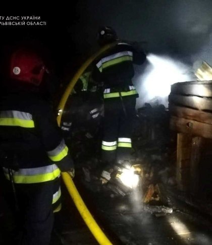 Вночі у Львівському районі виникла пожежа в дерев'яному піднавісі
