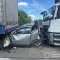Кросовер затиснуло між двома вантажівками у ДТП поблизу Львова